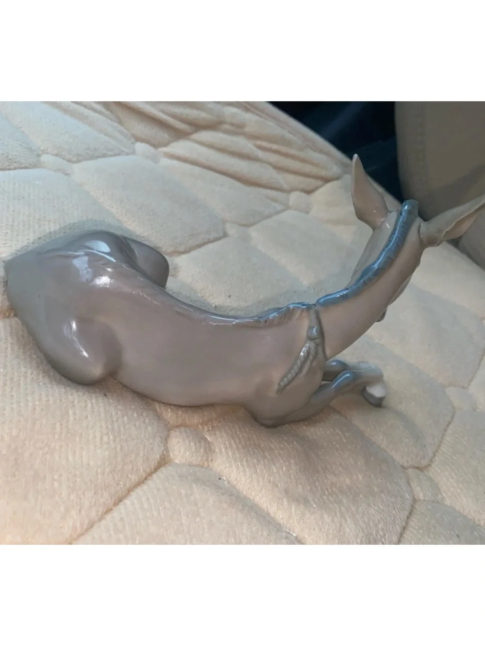 Lladro Nativity Donkey Laying Porcelain Figurine, Glazed Finish VTG F13N